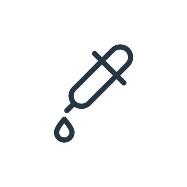 İlaç konseptindeki göz damlası ikonu vektörü. Düzenlenebilir göz damlası vuruşunun ince bir çizgisi. Web ve mobil uygulamalarda kullanmak için göz damlası doğrusal işareti, logo, yazdırma ortamı.