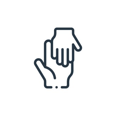 Yardım konseptinden ikon vektörüne yardım etmek. Düzenlenebilir felce yardım etmenin ince bir çizgisi. Web ve mobil uygulamalar, logo ve yazdırma ortamlarında kullanım için doğrusal imzaya yardım.