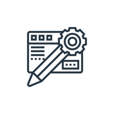 Dijital pazarlama kavramından blog simgesi vektörü. Blog düzenlenebilir vuruşun ince çizgisi. Web ve mobil uygulamalarda kullanım için günlük doğrusal işareti, logo, yazdırma ortamı.