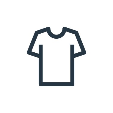 Çevrimiçi mağaza kategorilerindeki tişört ikonu vektörü. İnce çizgili, düzenlenebilir felç çizgisi. Web ve mobil uygulamalarda kullanmak için gömlek doğrusal işareti, logo, yazdırma ortamı.