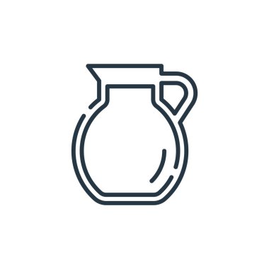 Restoran konseptinden bir ikon vektörü. Su değiştirilebilir felcin ince bir çizgisi. Web ve mobil uygulamalarda kullanmak için su doğrusal işareti, logo, yazdırma ortamı.