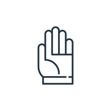 Eğitim konseptindeki el ikonu vektörü. Elle düzenlenebilir felcin ince bir çizgisi. Web ve mobil uygulamalarda kullanmak için el doğrusal işareti, logo, yazdırma ortamı.