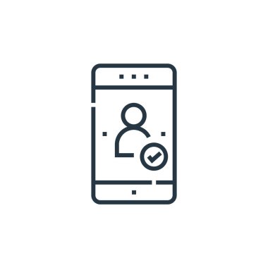 Seçim konseptinden akıllı telefon ikonu vektörü. Düzenlenebilir akıllı telefon vuruşunun ince bir çizgisi. Web ve mobil uygulamalarda kullanmak için akıllı telefon doğrusal işareti, logo, yazdırma ortamı.