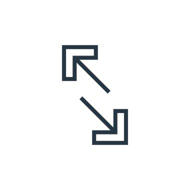 Oklar konseptinden ok ikonu vektörü. Düzenlenebilir okların ince çizgisi. Web ve mobil uygulamalarda kullanmak için ok doğrusal işareti, logo, yazdırma ortamı.