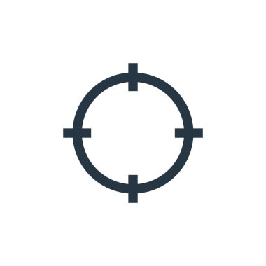 Crosshair konseptinden Crosshair ikon vektörü. Düzenlenebilir vuruşun ince bir çizgisi. Web ve mobil uygulamalar, logo ve yazdırma ortamlarında kullanmak için kesişen doğrusal işaret.