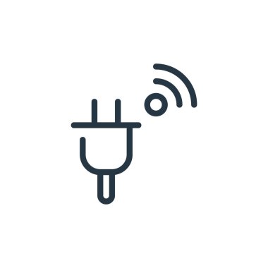 Nesnelerin internet konseptinden ikon vektörü. Tak düzenlenebilir vuruşun ince çizgisi. Web ve mobil uygulamalarda kullanmak için doğrusal işaret, logo, yazdırma ortamı.