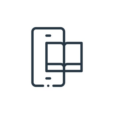 Kitap konseptinden ikon vektörü. İnce çizgili, düzenlenebilir defter çizimi. Web ve mobil uygulamalarda kullanım için doğrusal kitap işareti, logo, yazdırma ortamı.