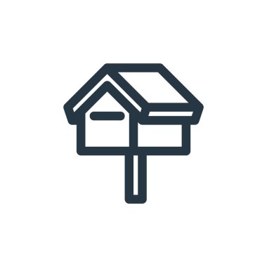 Vintage konseptinden e-posta simgesi vektörü. İnce çizgili e-posta çizelgesi düzenlenebilir felç. Web ve mobil uygulamalar, logo ve yazdırma ortamlarında kullanmak için e-posta doğrusal işareti.