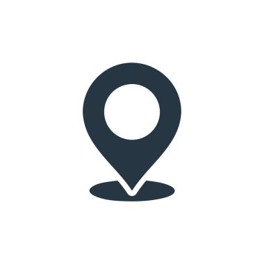 Haritalardan ve navigasyon konseptinden konum simgesi vektörü. İnce çizgili düzenlenebilir felç çizgisi. Web ve mobil uygulamalarda kullanmak için konum doğrusal işareti, logo, yazdırma ortamı.