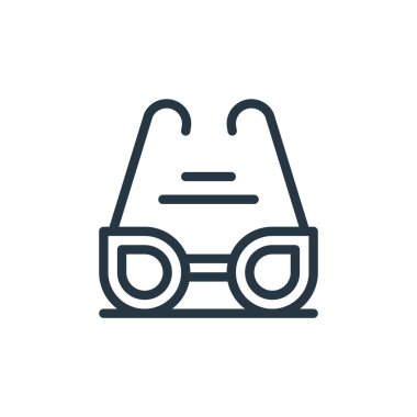 Su parkı konseptinden güneş gözlüğü ikonu vektörü. Düzenlenebilir güneş gözlüğü vuruşunun ince bir çizgisi. Web ve mobil uygulamalarda kullanmak için güneş gözlüğü doğrusal işareti, logo, yazdırma ortamı.