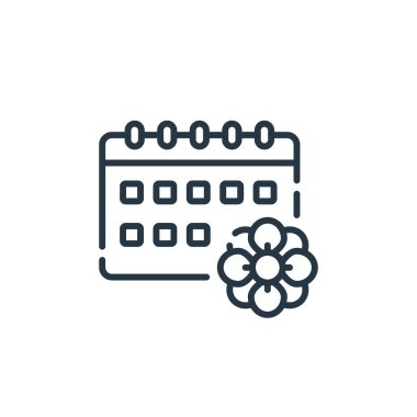 Bahar konseptinden ikon vektörü. Bahar düzenlenebilir felcinin ince bir çizgisi. ağ ve mobil uygulamalarda kullanmak için bahar doğrusal işareti, logo, yazdırma ortamı.