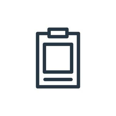 Çeşitli kavramlardan kimlik kartı ikonu vektörü. Kimlik kartının düzenlenebilir vuruşunun ince çizgisi. Web ve mobil uygulamalarda kullanmak için kimlik kartı doğrusal işareti, logo, yazdırma ortamı.