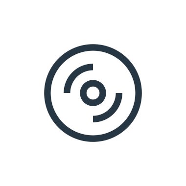 Elektronik konseptten CD oynatıcı ikon vektörü. Düzenlenebilir vuruşun ince çizgisi. Web ve mobil uygulamalarda kullanmak için cd oynatıcı doğrusal işareti, logo, yazdırma ortamı.