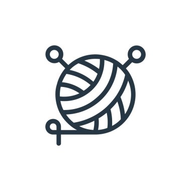 Yaşlılık konseptinden ikon vektörü örüyorum. Düzenlenebilir darbenin ince bir çizgisi. Web ve mobil uygulamalarda kullanmak için doğrusal işaret örgüsü, logo, yazdırma ortamı.