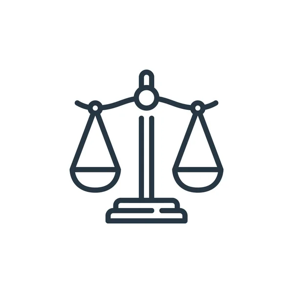 Droit Icône Vecteur Loi Justice Concept Illustration Ligne Mince Avc — Image vectorielle