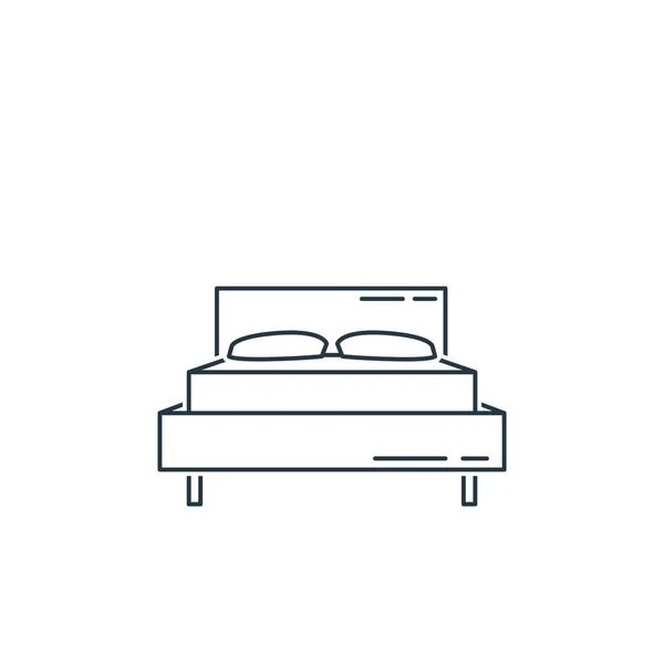 Icono Cama Vector Del Concepto Del Hogar Ilustración Línea Delgada — Vector de stock