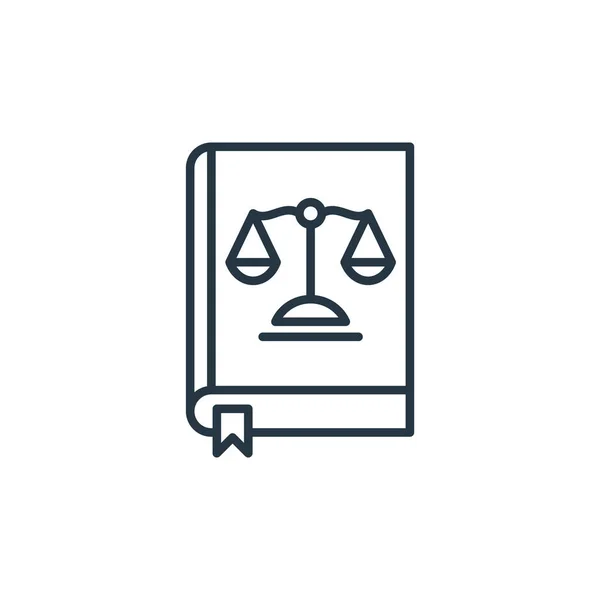 Law Book Icon Vector Law Concept Thin Line Illustration Law — Stock Vector