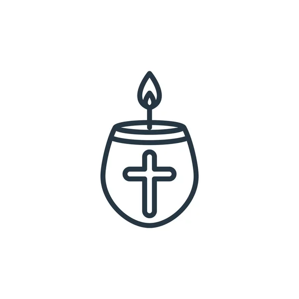 Candle Icon Vector Van Pasen Dag Concept Dunne Lijn Illustratie — Stockvector