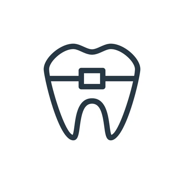 Wektor Ikony Zęba Koncepcji Medycyny Szczupła Ilustracja Udaru Edytowalnego Zęba — Wektor stockowy