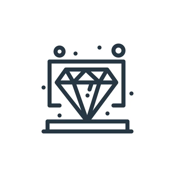 Vetor Ícone Diamante Conceito Gestão Linha Fina Ilustração Diamante Curso — Vetor de Stock