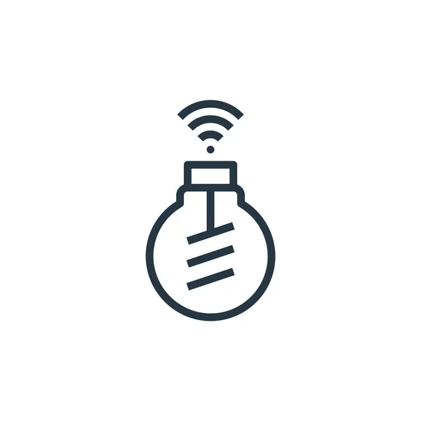 Smart Bulb Icon Vector Concept Smarthome Illustration Ligne Mince Coup — Image vectorielle