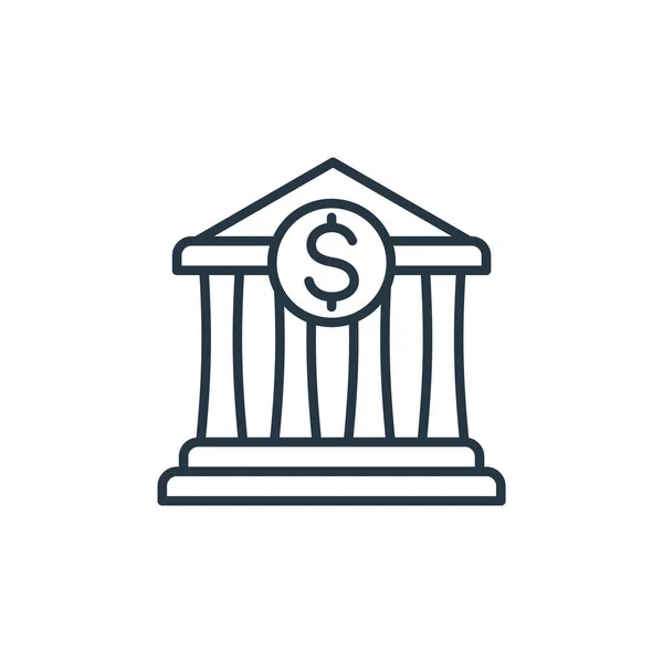 Іконка Банку Вектор Фінансової Концепції Тонка Лінія Ілюстрації Інсульту Який — стоковий вектор