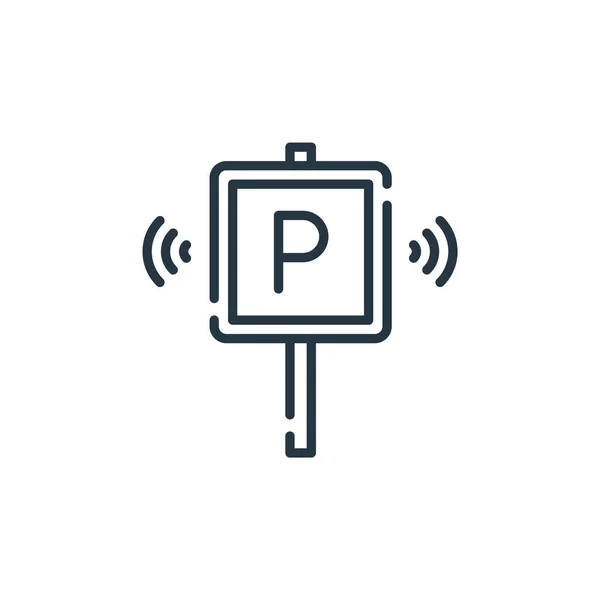 Parkzeichen Icon Vektor Aus Smart City Concept Dünne Linienillustration Von — Stockvektor