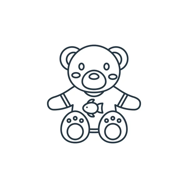 玩具熊图标矢量从生日派对的概念 泰迪熊可编辑中风的细线图解 用于网络和移动应用程序 印刷媒体的泰迪熊线形标志 — 图库矢量图片