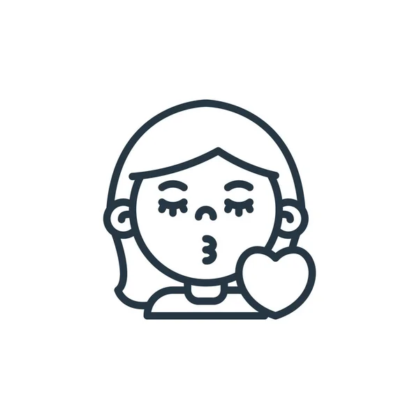 Дівчина Значок Вектор Концепції Дитячих Аватарів Тонка Лінія Ілюстрація Редагованого — стоковий вектор