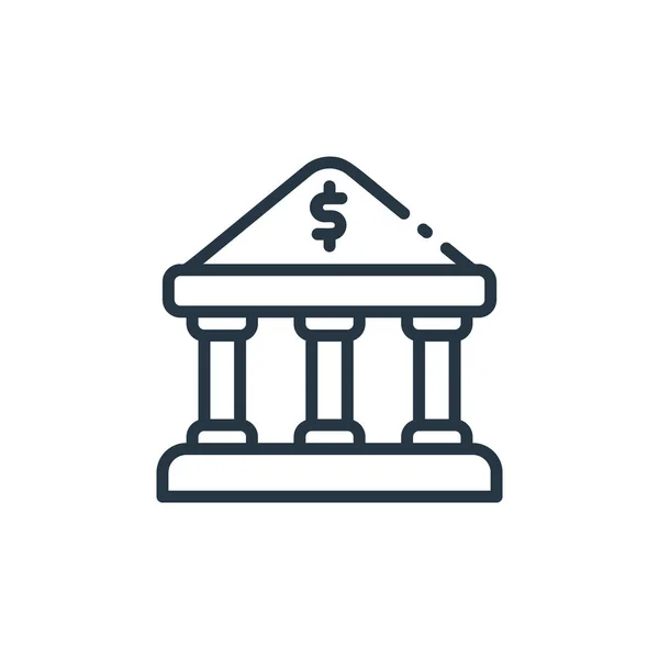 Іконка Банку Вектор Фінансової Концепції Тонка Лінія Ілюстрації Інсульту Який — стоковий вектор