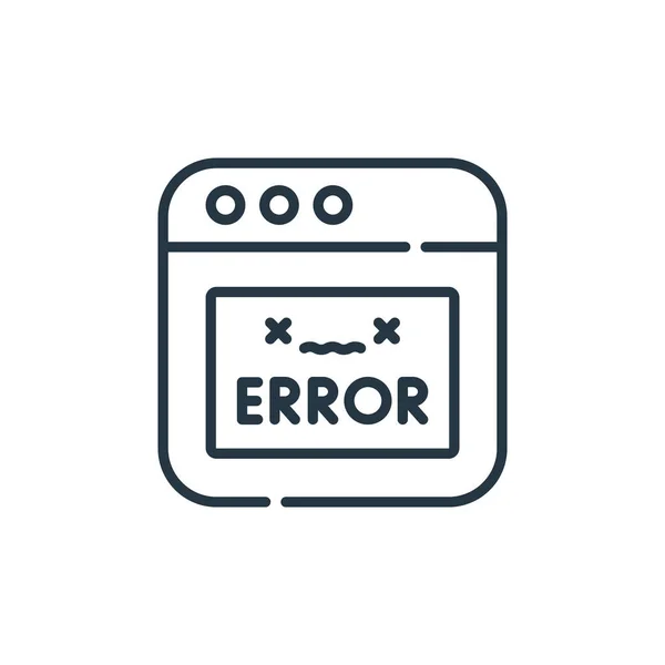 Vector Icono Error Del Concepto Seguridad Cibernética Ilustración Línea Delgada — Vector de stock