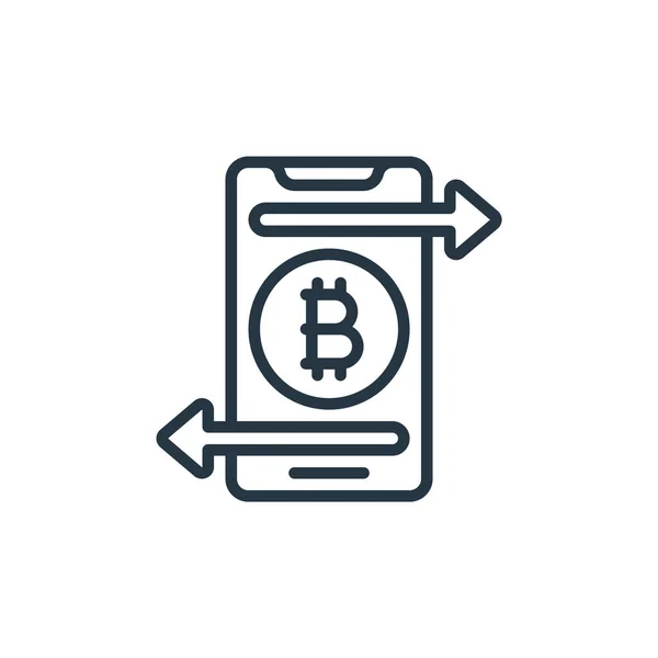 Bitcoin Vector Icono Internet Las Cosas Concepto Ilustración Línea Delgada — Vector de stock