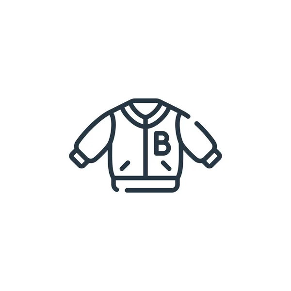 Icono Chaqueta Vector Del Concepto Béisbol Ilustración Línea Delgada Chaqueta — Vector de stock