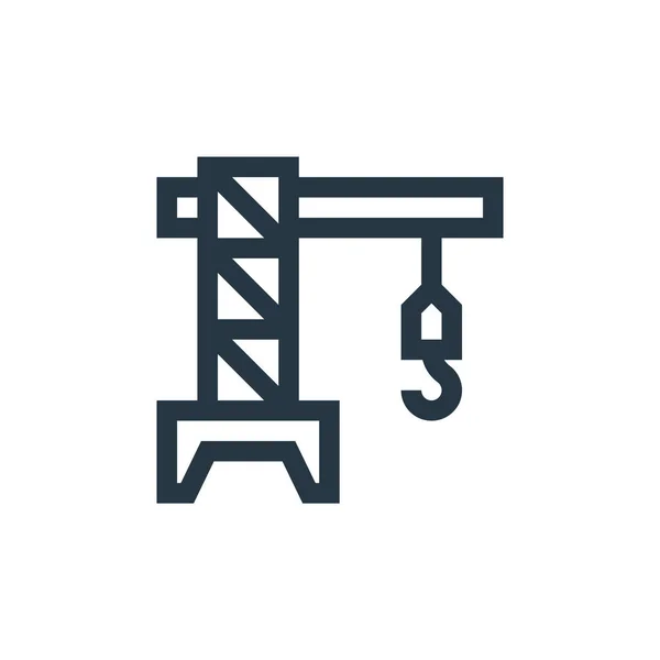 Věž Jeřáb Ikona Vektor Konceptu Stroje Tenká Čára Ilustrace Upravitelného — Stockový vektor