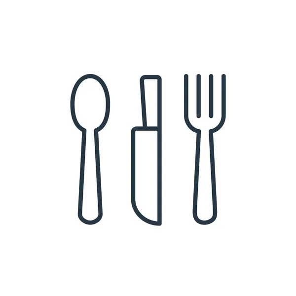 Значок Кухонного Посуду Вектор Концепції Кухні Тонка Лінія Ілюстрація Кухонного — стоковий вектор