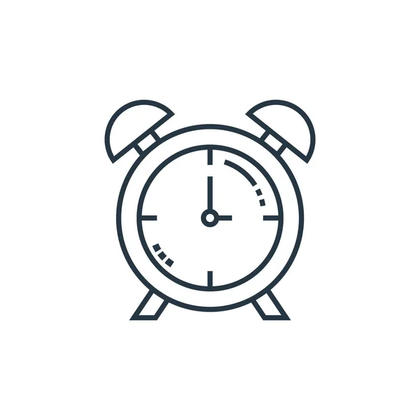 Reloj Despertador Vector Icono Del Concepto Escuela Ilustración Línea Delgada — Vector de stock