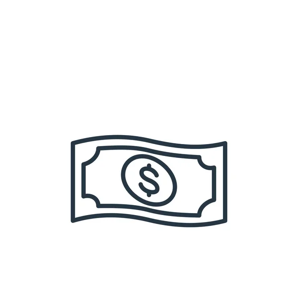 来自电子商务概念的钞票图标向量 可编辑笔划的细线图解 用于网络和移动应用程序 印刷媒体的钞票线形标志 — 图库矢量图片