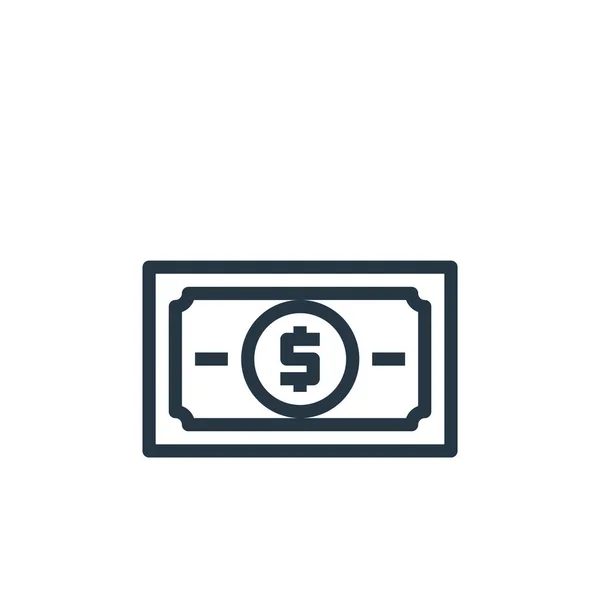 Bankbiljet Icoon Vector Van Business Money Communicatie Concept Dunne Lijn — Stockvector