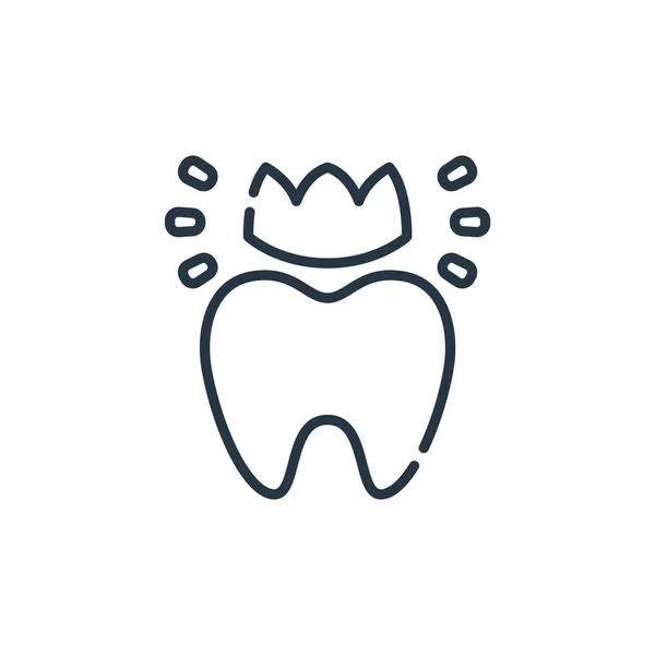 Wektor Ikony Zęba Koncepcji Dentysty Szczupła Ilustracja Udaru Edytowalnego Zęba — Wektor stockowy