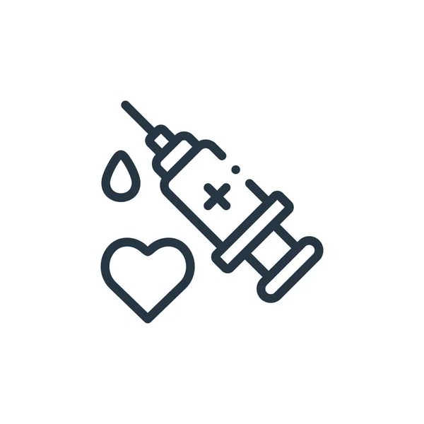 Impfstoff Symbol Vektor Von Charity Konzept Dünne Illustration Des Impfstoffs — Stockvektor