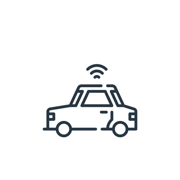 Smart Car Icon Vector Van Smart City Concept Dunne Lijn — Stockvector