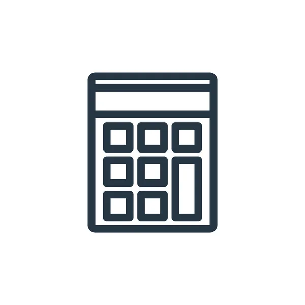Vektor Ikony Kalkulačky Školního Konceptu Tenká Čára Ilustrace Editovatelného Tahu — Stockový vektor