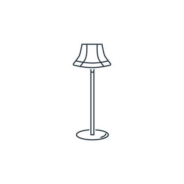 Padlólámpa Ikon Vektor Háztartási Koncepció Vékony Vonal Illusztrációja Padló Lámpa — Stock Vector