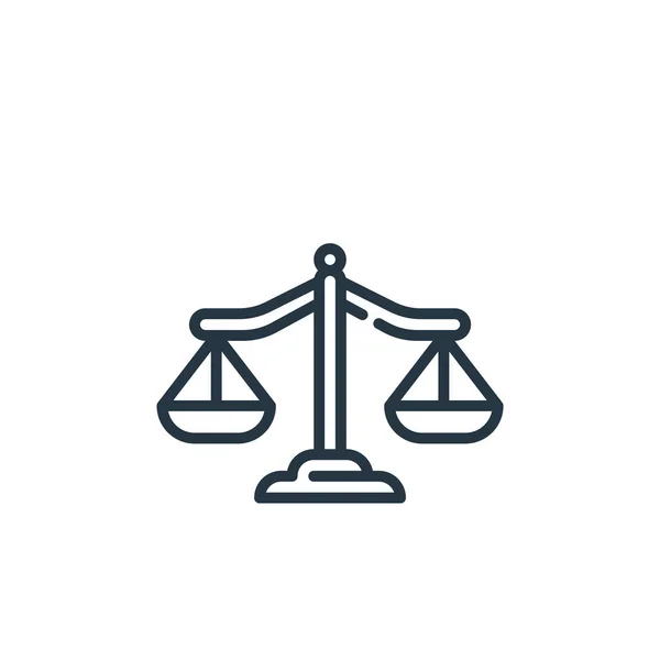 Justiça Ícone Vetor Direito Conceito Justiça Linha Fina Ilustração Justiça — Vetor de Stock