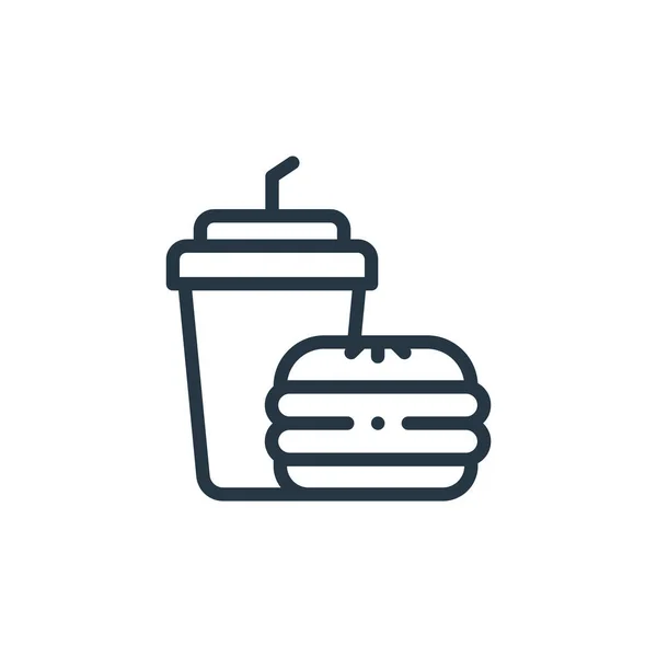 Fast Food Διάνυσμα Εικονίδιο Από Αμερικανική Ιδέα Ποδοσφαίρου Λεπτή Γραμμή — Διανυσματικό Αρχείο
