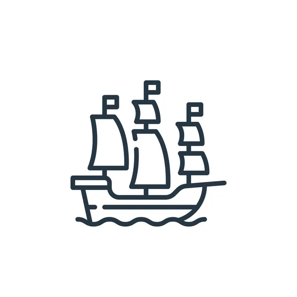 Ship Icon Vector Fairytale Concept Thin Line Illustration Ship Editable — Stock Vector