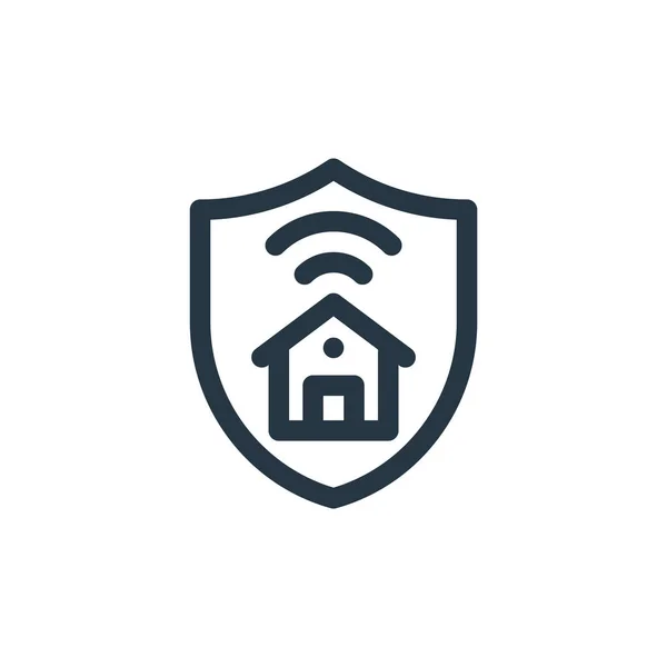 Home Security Icon Vector Smart Home Concept Thin Line Illustration — Stock Vector