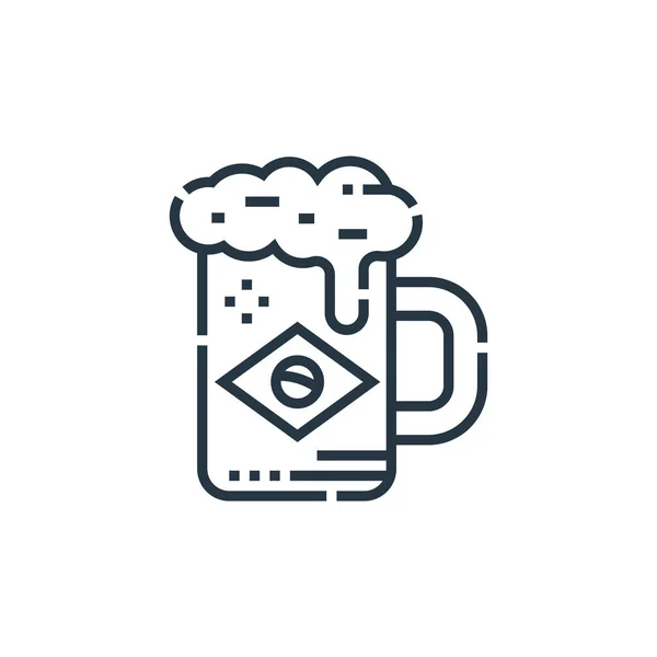 ブラジルのカーニバルのコンセプトのビールアイコンベクトル ビール編集可能なストロークの薄いラインイラスト Webやモバイルアプリ 印刷メディアで使用するためのビールの線形記号 — ストックベクタ