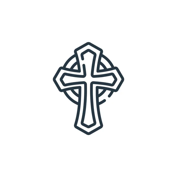 Celtic Cross Icon Vector Ireland Concept Thin Line Illustration Celtic — Stock Vector