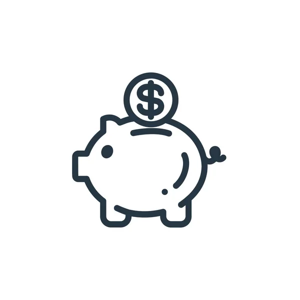 Para tasarruf ikonu vektörü finans ve iş konseptinden. Düzenlenebilir vuruşlardan tasarruf etmenin ince çizgisi. para biriktirme işareti web ve mobil uygulamalar, logo, yazdırma ortamı.